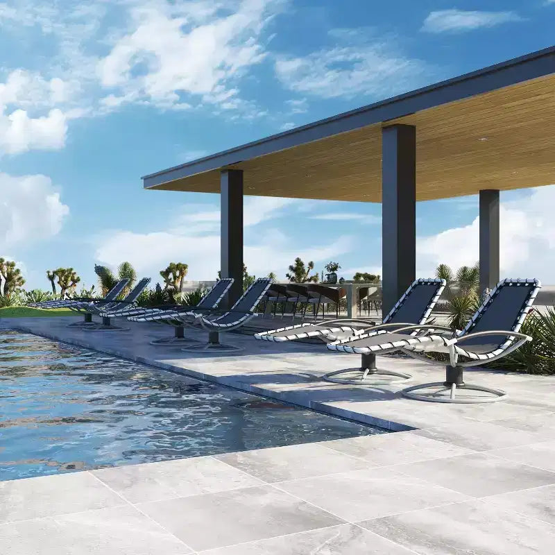 Chaise longue de patio - Pivotante à 360°, Chaises de bronzage avec accoudoirs pour toutes les saisons, Bord de piscine, Balcon, Jardin