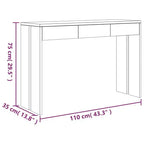 vidaXL Console 110x35x75 cm Bois de teck massif