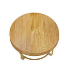Table basse ronde, table d'appoint moderne en bois, table basse motif de sculpture style ferme avec pieds en métal pour salon, bureau, appartement