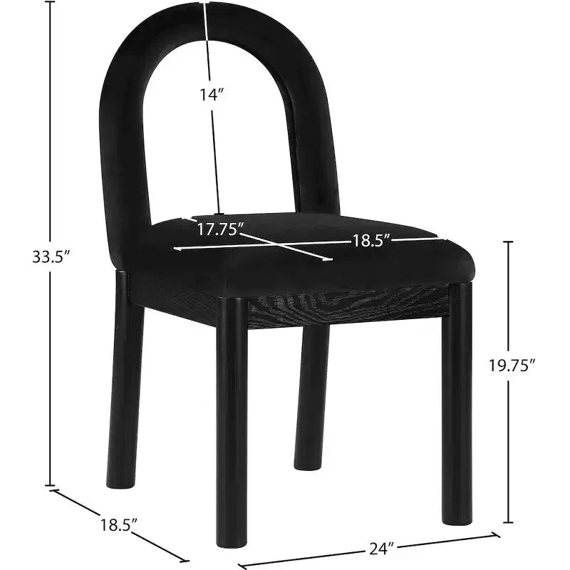 Meridian Furniture, Chaise de salle à manger en velours Conrad