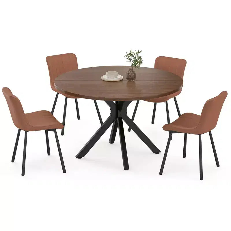 Table à manger ronde PexFix 47 Table basse moderne du milieu du siècle pour 4 à 6 personnes Table de ferme pour cuisine salle à manger Noyer