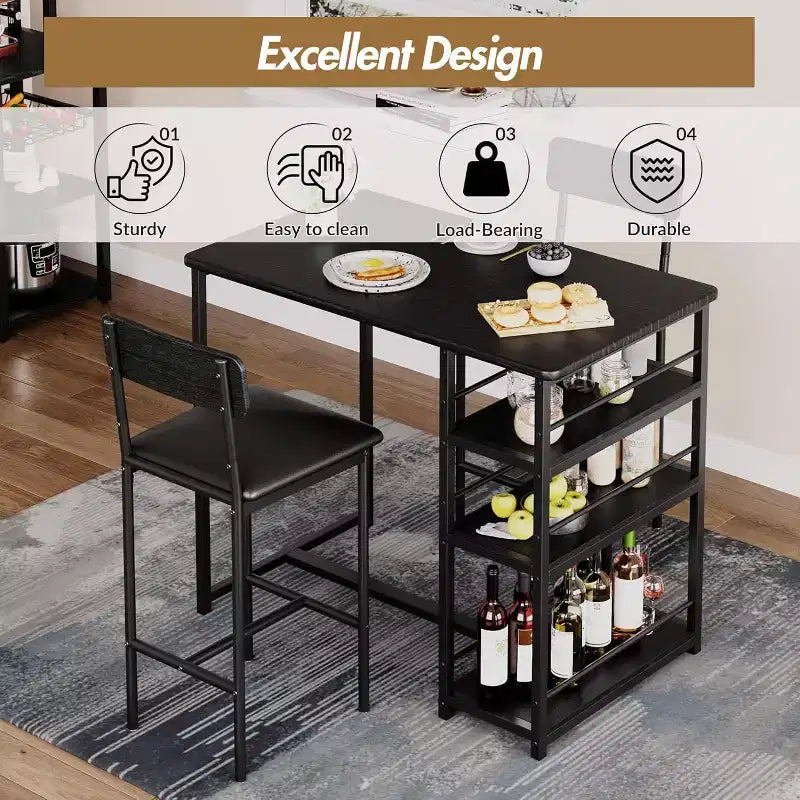 Lot de tabourets de bar, tabourets de bar rembourrés avec pieds en métal, repose-pieds et dossier, assise en PU, chaises hauteur cuisine