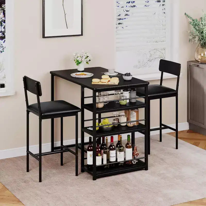 Lot de tabourets de bar, tabourets de bar rembourrés avec pieds en métal, repose-pieds et dossier, assise en PU, chaises hauteur cuisine