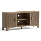 Mid Century TV Stand for 65 Inch TV with Soft Close Doors, Walnut Finish
