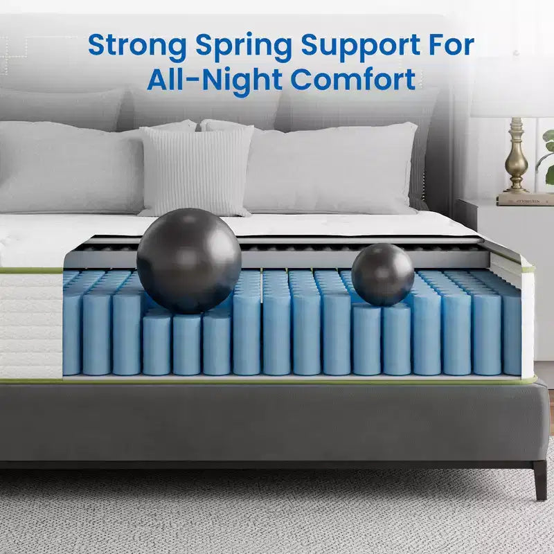 Matelas Hybride Swedrea, Mousse à Mémoire de Forme Respirante Refroidissante (Fermeté Moyenne), en Boîte, Blanc