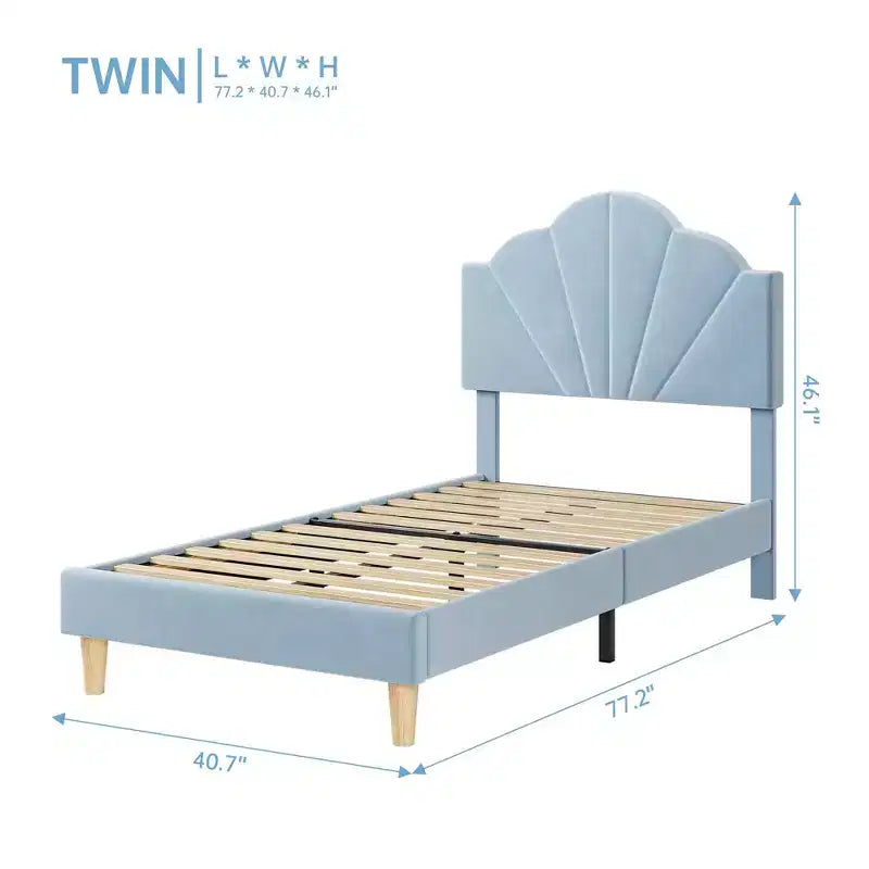 Cadre de lit plateforme double matelassé en velours GustoWave, avec tête de lit réglable en hauteur