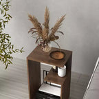 Zeus et Ruta : Table moderne haut de gamme de 63,5 cm avec étagères de rangement ouvertes