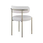 Meridian Furniture, Chaises de salle à manger Beacon en cuir vegan et tissu bouclé, lot de 2