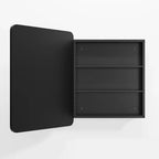 Armoire de toilette rectangulaire noire de 30 x 24 pouces avec miroir