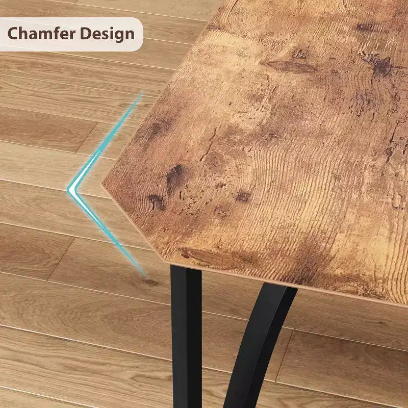 Ensemble de table à manger CuisinSmart, avec design à chanfrein, table de cuisine 3/5 pièces avec sièges rembourrés