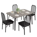 Ensemble de table à manger CuisinSmart, avec design à chanfrein, table de cuisine 3/5 pièces avec sièges rembourrés