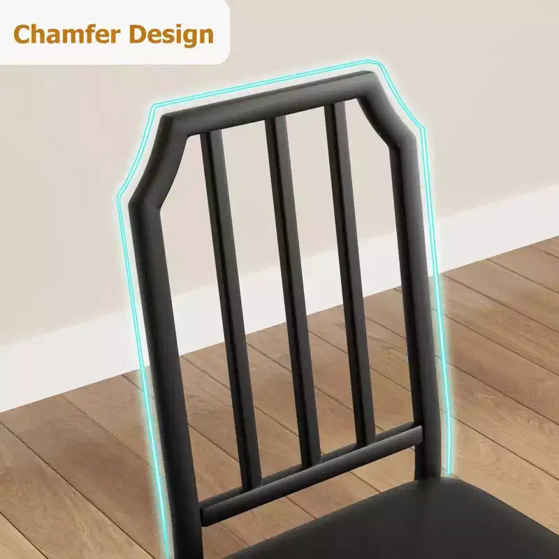 Ensemble de table à manger CuisinSmart, avec design à chanfrein, table de cuisine 3/5 pièces avec sièges rembourrés