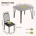 Ensemble de table à manger CuisinSmart, avec design à chanfrein, table de cuisine 3/5 pièces avec sièges rembourrés