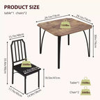 Ensemble de table à manger CuisinSmart, avec design à chanfrein, table de cuisine 3/5 pièces avec sièges rembourrés