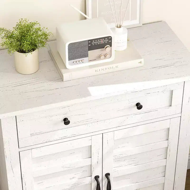 31.5 Armoire de buffet, Meuble de rangement rustique avec étagère réglable, Console d'entrée, Meuble de bar à café pour la cuisine