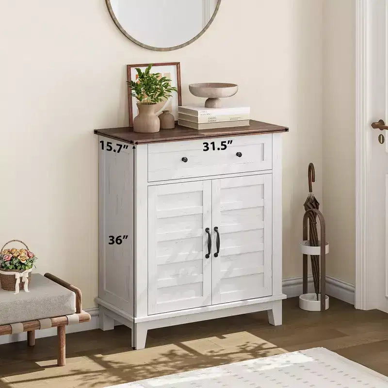 31.5 Armoire de buffet, Meuble de rangement rustique avec étagère réglable, Console d'entrée, Meuble de bar à café pour la cuisine