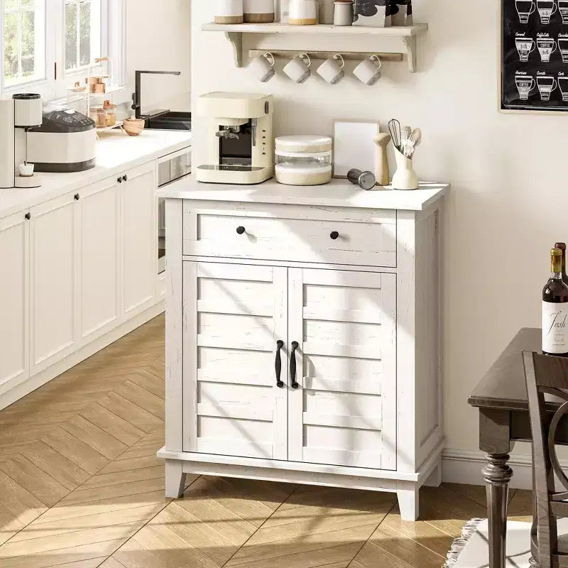 31.5 Armoire de buffet, Meuble de rangement rustique avec étagère réglable, Console d'entrée, Meuble de bar à café pour la cuisine
