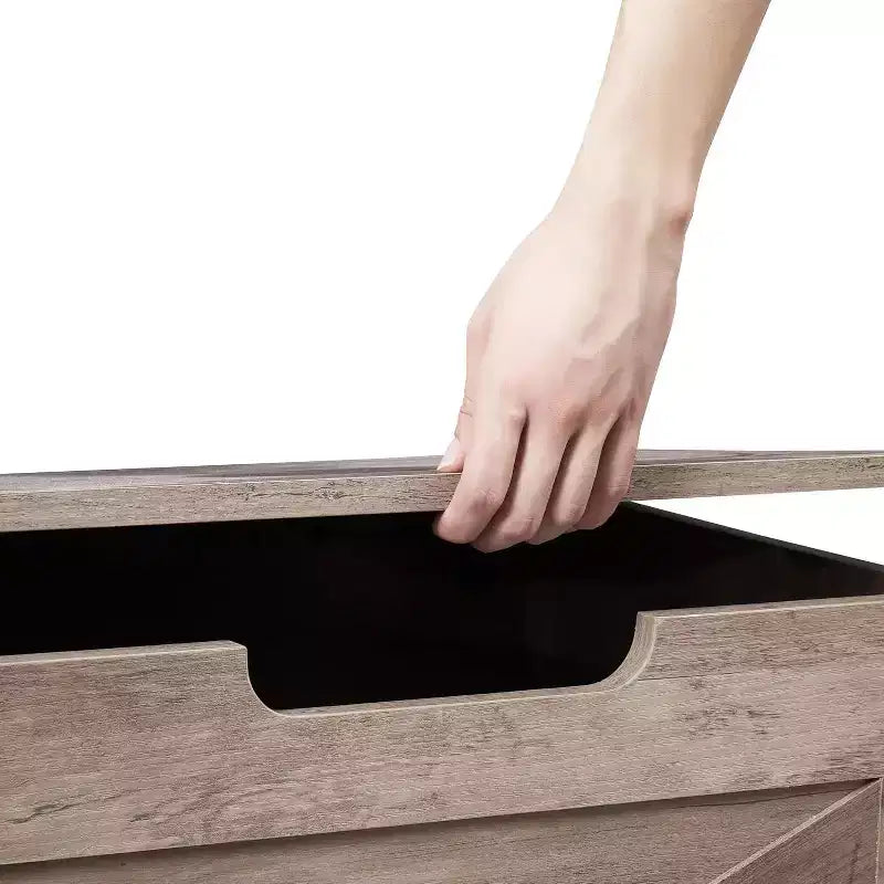 Banc de rangement Acekool avec couvercle relevable - Siège et organisateur d'entrée en bois rustique