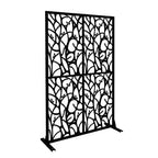MAYEERTY Paravent intimité en fer motif oiseaux noirs de 117 cm, autoportant, pour intérieur et extérieur