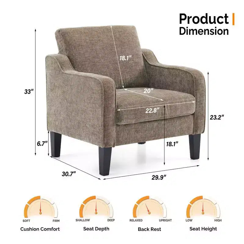 Karl Home | Fauteuil simple de 29,9 pouces de large