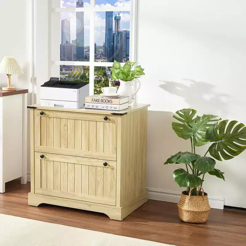 Meuble de classement à 2 tiroirs, classeur latéral en bois de 30 po avec chemises de classement pour format A4/lettre/légal, meuble de rangement rustique pour le bureau à domicile