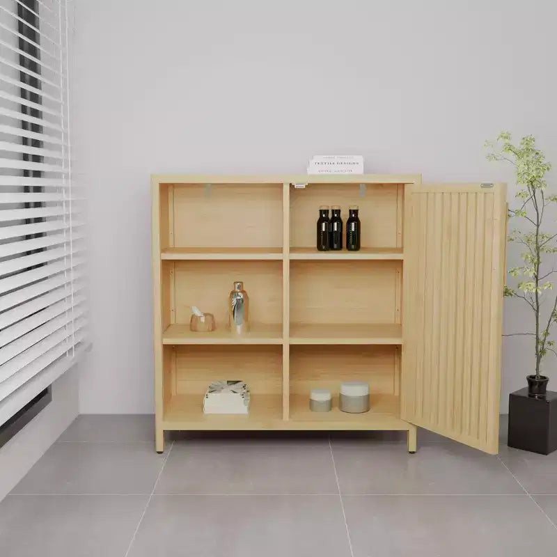 Meuble de rangement moderne GDFStudio Smedley de 32,9 po en bambou avec porte unique