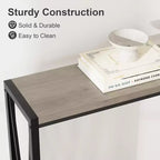 Table Console Industrielle Acekool avec Conception en V, Table d'Entrée/Canapé à 2 Niveaux pour Salon et Couloir, Rangement Peu Encombrant