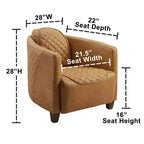 Fauteuil Art Leon en cuir avec design matelassé pour un confort intemporel