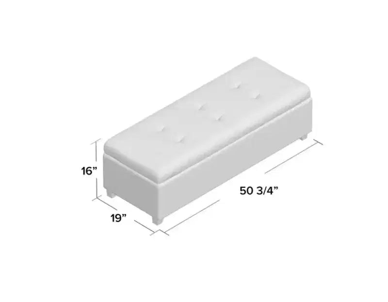 Banc ottoman de rangement capitonné contemporain Gannon GDFStudio