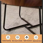 Tables basses rondes, lot de 2, tables de salon en bois avec cadre en métal, tables d'appoint pour salon