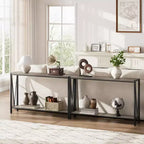 TROPOW Console, Table d'entrée à 2 niveaux, Table de canapé étroite avec rangement, Console pour entrée, salon, couloir