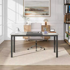 Acekool Bureau d'ordinateur moderne, Table de bureau de 160 cm, Grand bureau d'écriture avec cadre métallique, Bureau d'étude pour le travail à domicile