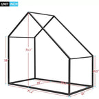 Lit Cabane Enfant Acekool - Cadre Métallique Simple avec Toit