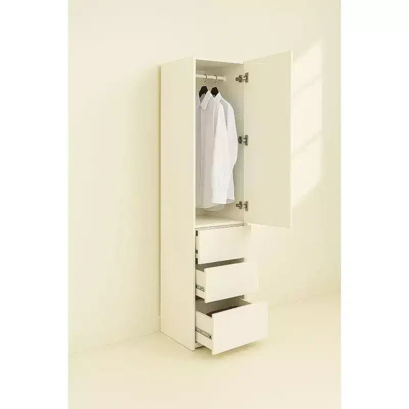 HomeStock 70,9 po H x 17,72 po L Système de rangement de placard en bois composite blanc pour rangement universel avec bacs de rangement