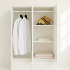 HomeStock 70,9 po H x 17,72 po L Système de rangement de placard en bois composite blanc pour rangement universel avec bacs de rangement