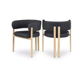 Meridian Furniture,Gideon Black Vegan Leather Dining Chair, Set of 2