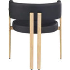 Meridian Furniture, Chaises de salle à manger Gideon en cuir végétalien noir, ensemble de 2