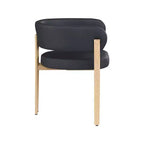 Meridian Furniture, Chaises de salle à manger Gideon en cuir végétalien noir, ensemble de 2