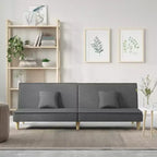 vidaXL Canapé-lit Tissu gris foncé (100 % polyester), contreplaqué, mousse Standard