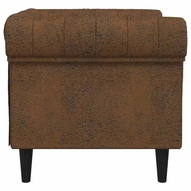 vidaXL Canapé Chesterfield Rembourré Fauteuil Meuble de Salon Tissu - Canapé Marron