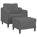 vidaXL Fauteuil avec Repose-pieds Fauteuil une place pour Salon Tissu - Gris foncé