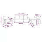 vidaXL Ensemble de canapés 3 pièces avec coussins - Salon de jardin confortable en tissu noir - Utilisation intérieure/extérieure - Facile à nettoyer et à assembler