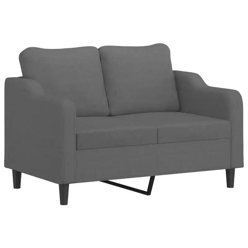 vidaXL Ensemble de canapés Tissu gris foncé (100 % polyester), métal, textilène, contreplaqué