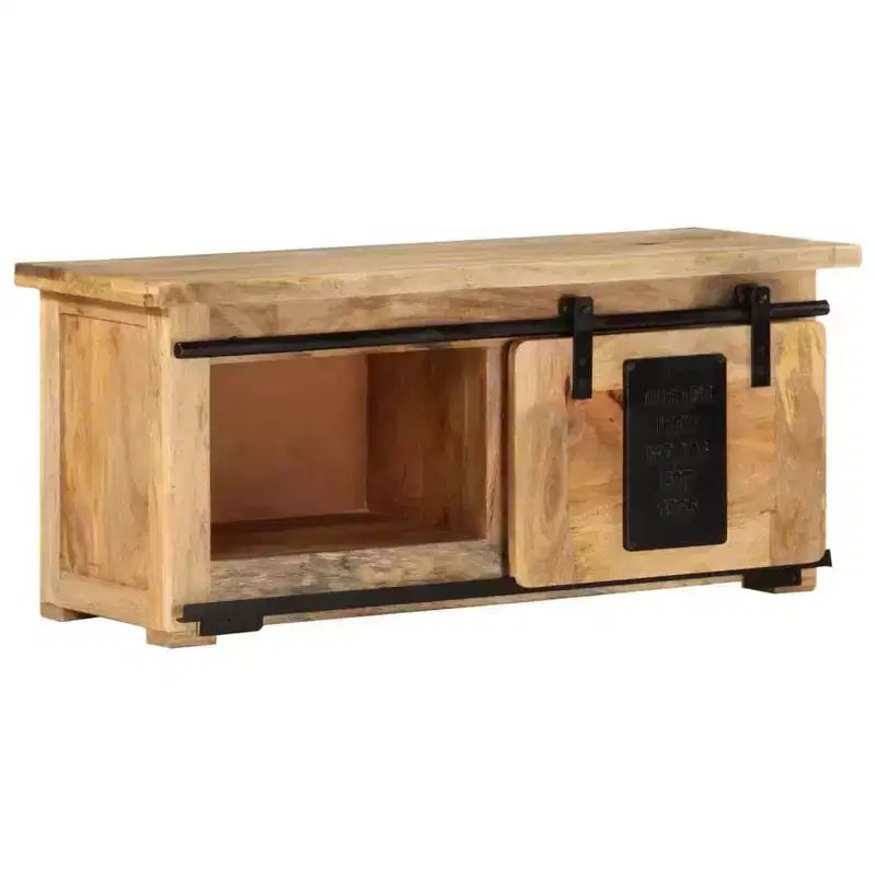 vidaXL Meuble TV Bois de Manguier Massif avec Coulisses en Bois de Manguier Naturel