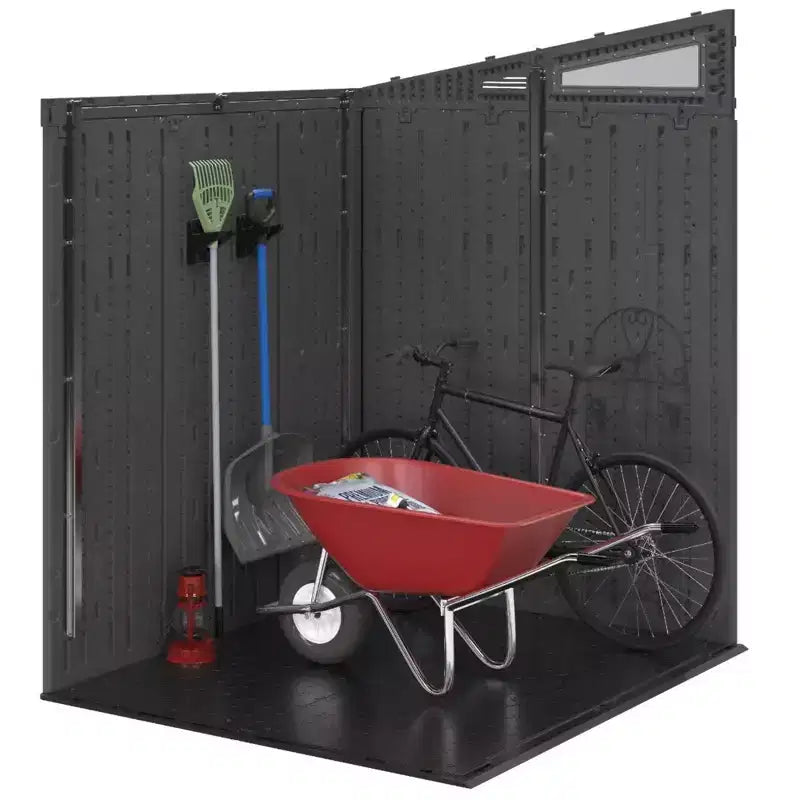 Suncast Lot de 2 crochets muraux de rangement pour outils, système de rangement extérieur pour garage, placard, abri de jardin ou nettoyage, noir