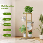TROPOW Support de plantes en métal à 4 niveaux - Étagère à fleurs pour l'intérieur et l'extérieur - Support de plantes d'intérieur et balcon