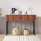 Table console de 119 cm avec 2 tiroirs et rangement ouvert, table d'entrée étroite derrière le canapé, tables d'appoint pour couloir et salon