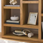 Étagère 7 cubes Acekool, meuble de rangement moderne en bois, bibliothèque ouverte 3 étagères pour chambre d'enfant, entrée, salon, Naturel