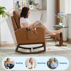 Fauteuil à bascule pour chambre d'enfant avec repose-pieds, fauteuil de lecture moderne en PU avec dossier haut, pour salon, chambre à coucher