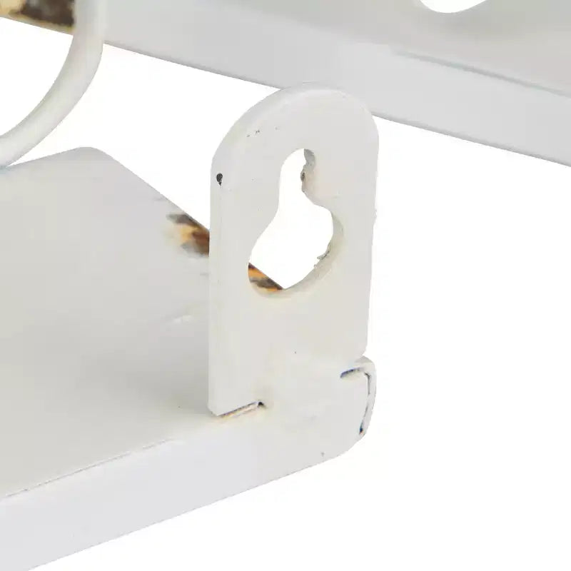 Storied Home Étagères décoratives en fer de ferme, crème vieillie, lot de 4 tailles